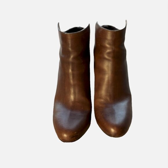 Vince Brown Leather Booties Boots Size 9.5 - Picture 2 of 10
